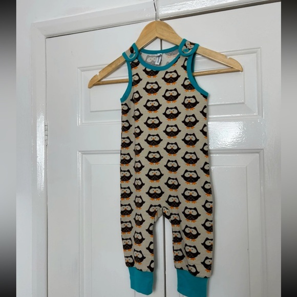 Maxomorra Scandi Organic Owl Dungarees Size 80 Age 9 12 Months - Picture 3 of 8